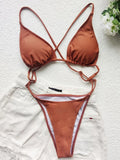 Sexy Extreme Mini Micro String Women Swimwear One Piece Swimsuit Female Cross Backless Monokini High Cut Bathing Suit Swim Lady