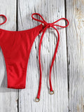 Miyouj Triangle Swimwear Sexy Swimsuits Solid Bikini String Bathsuit Women's Two Piece Suit Push Up Swimsuit High Cut Bikini Set