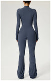 TRY TO BN Women's Fitness Jumpsuit Long Sleeve Zipper High Strength Yoga Bodysuit For Gym Workout Sportswear One Piece Clothing