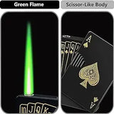 Creative Playing Cards Ace of Spades Lighter Windproof Poker Design Refillable Butane Lighter Fun Toy for Smoking Accessories