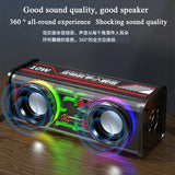 V8 Transparent Mecha Speakers Bluetooth 5.0 Wireless Double Bass Diaphragm Subwoofer Music TWS RGB Light Mini Party Loudspeaker