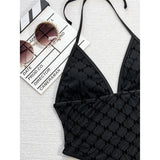 New One Piece Swimsuit Female Monokini Padded Bather Bathing Suit Swim Halter Mini Micro Thong High Cut Leg Women Swimwear V6474
