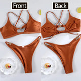 Miyouj Push Up Bikinis New Two Piece Suit 2026 Bathsuit Sexy Bikini Sets Hollow Out Swimsuit String Bathwear Low Waist Swimwear