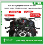1:9 Scale H2R Motorcycle Model Toy Car Alloy Body Ignitable Start Spray Motor Models Shock Absorption Vehicles