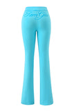 Gia Slim-Fit Letter Print Topstitching Design Hooded Zip-Up Jacket and Pants Set