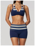 Women New Fake Two piece Yoga Bra Color Contrasting Back Sports Bra Gym Strap Hanging Neck Strap Fitness Bra Sports Bra Female