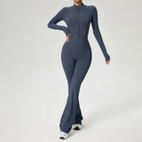 TRY TO BN Women's Fitness Jumpsuit Long Sleeve Zipper High Strength Yoga Bodysuit For Gym Workout Sportswear One Piece Clothing