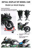 1:9 Scale H2R Motorcycle Model Toy Car Alloy Body Ignitable Start Spray Motor Models Shock Absorption Vehicles
