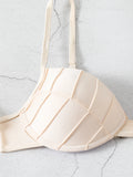 Sexy 3Pieces Push Up Bikini Set Women Swimsuit High Waist Perspective Tassel Skirt Beach Outing Bathing 2024 Feminine Swimwear