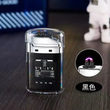 Waterproof Lighter Double Arc Mini Electronic Windproof Lighter Electric Transparent USB Rechargeable Lighters Outdoor Camping
