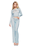 Gia Slim-Fit Letter Print Topstitching Design Hooded Zip-Up Jacket and Pants Set