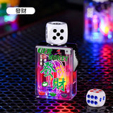 Rotating Dice Mahjong Stereoscopic Design Windproof Red Flame Butane Gas Lighter Pull down Ignition Outdoor Fun Lighters