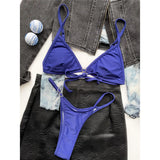 New Sexy Thong Tiny Mini Bikini Female Swimsuit Women Swimwear Two-Pieces Bikini Set Padded Bather Bathing Suit Swim Lady V3063