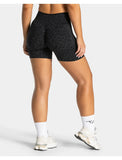 Women's High Waisted Leopard Print Yoga Shorts — Seamless Tummy Control Workout Biker Shorts for Gym, Fitness, and Running