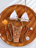 Zrtak Sexy Thong Bikinis Print Swimsuit Women Swimwear Triangle Bathing Suits Summer Bikini Set Bandage Beachwear New Bikini