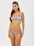 Zrtak Push Up Blue Swimsuit Sexy Swimwear Women Bandeau Beachwear High Waist Bathing Suits Sexy Bodysuit Backless Swimsuits