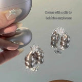 Earrings For Ear Clip Earphone Rotating Flower Blossoms Shining Decorations