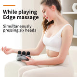 6 Head Massage Gun Deep Tissue with 9 Levels 9 Modes Electric Massager Tool Leg Arms Waist Back Buttocks Body Muscle Pain Relief