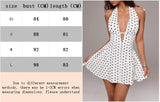 Ladies' Summer Sexy Polka Dot Print Backless Hanging Neck Mini Dress