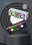 V8 Transparent Mecha Speakers Bluetooth 5.0 Wireless Double Bass Diaphragm Subwoofer Music TWS RGB Light Mini Party Loudspeaker