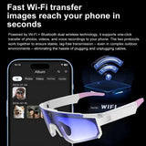 Lenovo AI Smart Glasses ChatGPT 8K Camera 2400W Anti-shake Cycling Video&Photo Sport Sunglasses DualMic 32GB Windproof Goggles