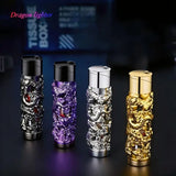 Metal Relief Lantern Inflatable Lighter Portable Windproof Butane Turbine Torch Jet Blue Flame Cigar Tool Fashionable Men's Gift