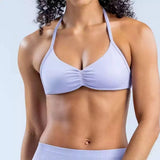 D-LOgo Women Halter Neck 2Pcs Yoga Outfit Padded Sports Bra High Waist Peach Butt Seamless Gym Fitness Short