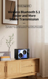 Mini Transparent Bluetooth Speaker Wireless Powerful Bass Music Box Soundbar with Colorful Atmosphere Light Support TF Card Play