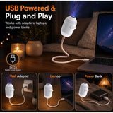HD Smart Dynamic 3D Holographic Night Light Projector 2-IN-1 360° Adjustable Galaxy & Ocean Projector for Bedroom Ceiling