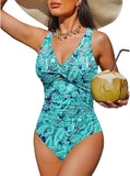 S - XXL Twist Front V Neck One Piece Swimsuit Women Swimwear Female Slim Monokini Backless Bathing Suit Swim Beachwear Bodysuit