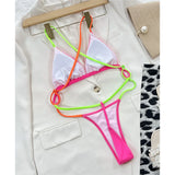 Bather Bathing Suit Swim Sexy Backless Cross Back Extreme String Mini Micro Thong Women Swimwear One Piece Swimsuit Female V4182