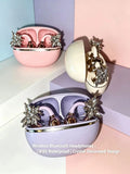 Fashion OWS Clip On Earbuds ENC Clear Call Low Latency Bluetooth Headphones with Free Rhinestone Butterfly Accessories