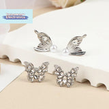 【1Pair Butterfly Rhinestone Decor For Clip On Earbuds Open Ear Accessories Removeable DIY Earphone Decoration】