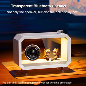 DIY Transparent Bluetooth Speaker RGB Colorful Lighting Computer Subwoofer Desktop Audio with High Volume Display BT AUX Play