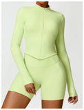 New Running Elasticity Yoga Jacket Zipper Slimming Top Coat Women's Sports Jacket Gym Workout Sports Long Sleeves Women Tights