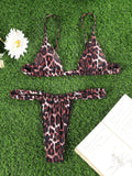 Miyouj 2026 Bikinis Leopard Swimsuit Bandage Bath Wear Sexy Piece Suits Low Waist Swimwear Triangle Bathsuit Summer Biquini
