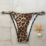 Two Sets Female Swimwears Leopard Suit Swimming Bikini Stretch Swimsuits G-String Beach Swimwears Low Waist Tankinis Set