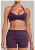 Halter Yoga Bra Women's Backless Sports Fitness Underwear Breathable Runnings Push Up Crop Top Female Yoga Workout Underwear