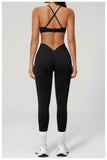 2PCS Yoga Suit Women Tracksuit Sports Bra High Waist Leggings Outfit Gym Set Fitness Athletic Wear Workout Clothes Sportswear