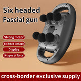6 Head Massage Gun Deep Tissue with 9 Levels 9 Modes Electric Massager Tool Leg Arms Waist Back Buttocks Body Muscle Pain Relief