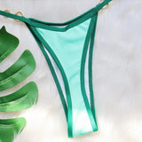 Sexy Halter Pearl Extreme Mini Micro Bikini Female Swimsuit Women Swimwear Two-pieces Bikini set Ribbed Bather Bathing Suit Swim