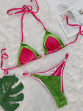 2026 Splicing Halter Velvet Bikini Female Swimsuit Women Brazilian Swimwear Two-pieces Bikini Set High Cut Bathing Suit Swim