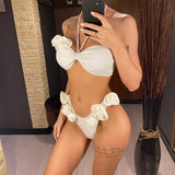 2026 Sexy 3D Flowers Halter Brazilian Bikini Women Swimwear Female Swimsuit Two-Pieces Bikini Set Bather Bathing Suit Swim V5236