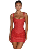 Hdsmfos Square Neck Sparkly Homecoming Dresses Short Mini Bodice Sequin Prom Evening Cocktai Party Gown