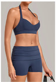 Halter Yoga Bra Women's Backless Sports Fitness Underwear Breathable Runnings Push Up Crop Top Female Yoga Workout Underwear