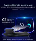 C1 Navigation Projection For HUD OBD2 GPS Bluetooth-compatible Auto Head Up Display Overspeed RPM Voltage Warning Car Parts