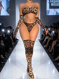 Women's Separate Swimming Suit with Sexy Leopard Print - A Sexy Four-piece Set