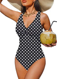 S - XXL Twist Front V Neck One Piece Swimsuit Women Swimwear Female Slim Monokini Backless Bathing Suit Swim Beachwear Bodysuit