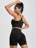 2PCS Tie Dye Butt Lifting Sexy Gym Shorts Woman Skinny Stretch High Waist Sport Shorts Casual Seamless