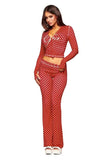 gia slim fit letter printed open thread design hooded zipper short jacket pants set